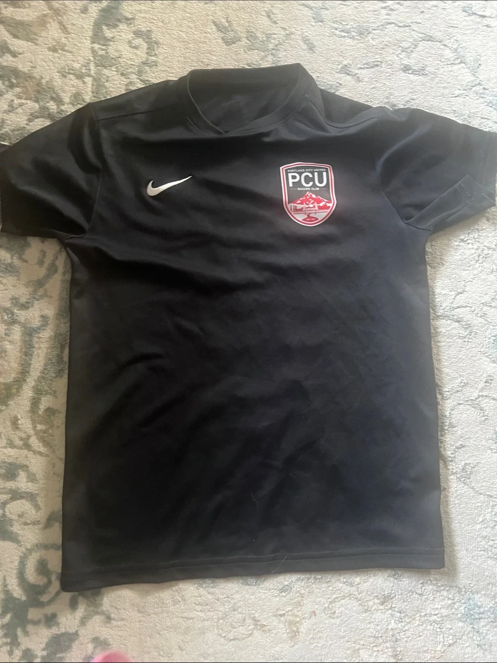 Nike Black Kids Short-Sleeve Soccer Jersey with PCU Crest